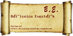 Bölcsics Euszták névjegykártya